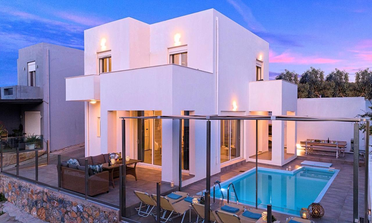 Cretan Sunset Villa Heated Pool Δράμια Εξωτερικό φωτογραφία